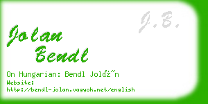 jolan bendl business card